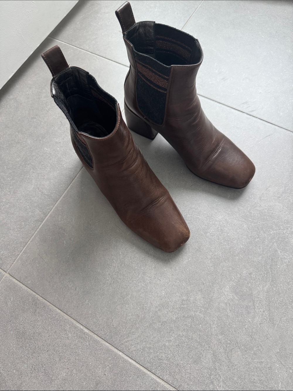Brunello Cucinelli Dark Brown Leather Ankle Booties